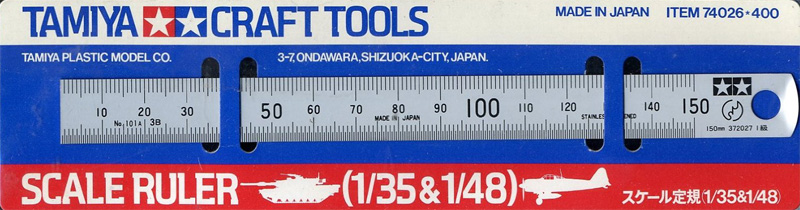 TAMIYA 74025 Scale Ruler 1/12 & 1/24 PLASTIC MODEL KIT CRAFT TOOLS NEW